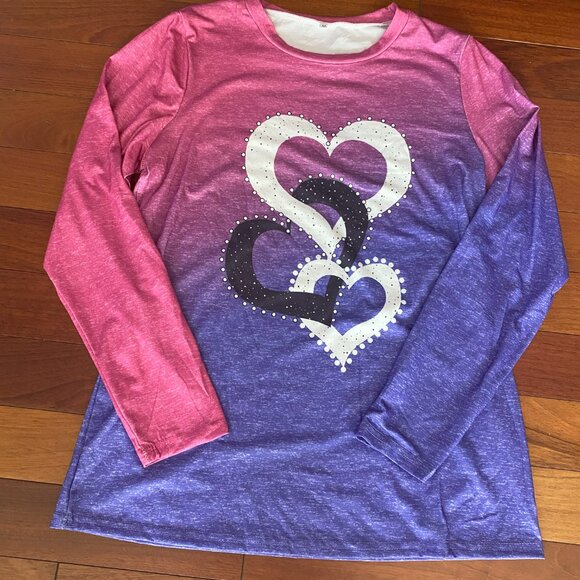 Heart Long sleeve T-shirt size Medium - Picture 6 of 6